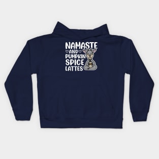 Namaste and Pumpkin Spice Lattes Goat Yoga Fitness Funny Kids Hoodie